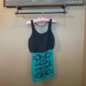 Black and Green Embellished Dress